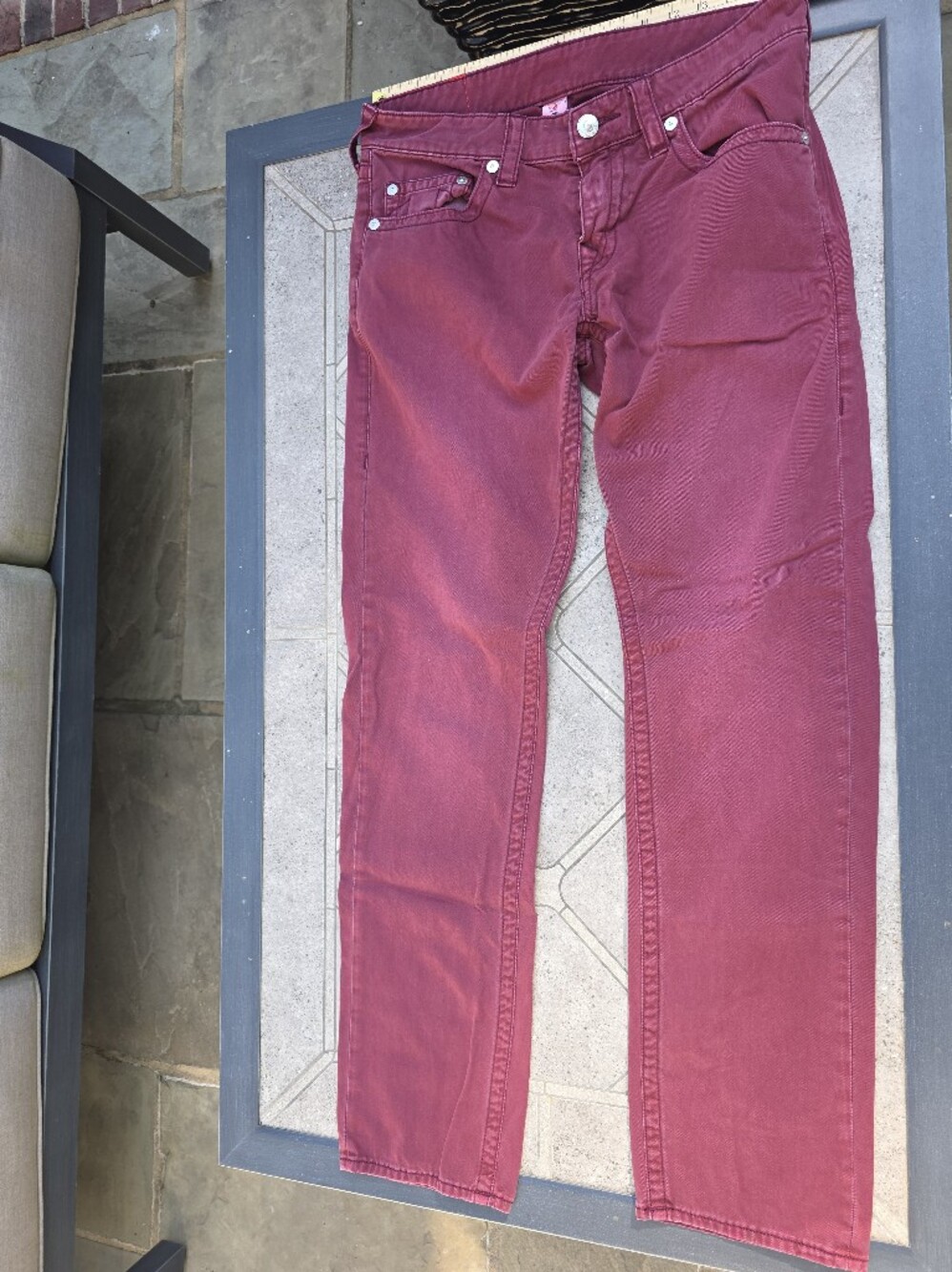 🔥 True Religion Section Slim Jeans – Burgundy / Maroon 🔥32